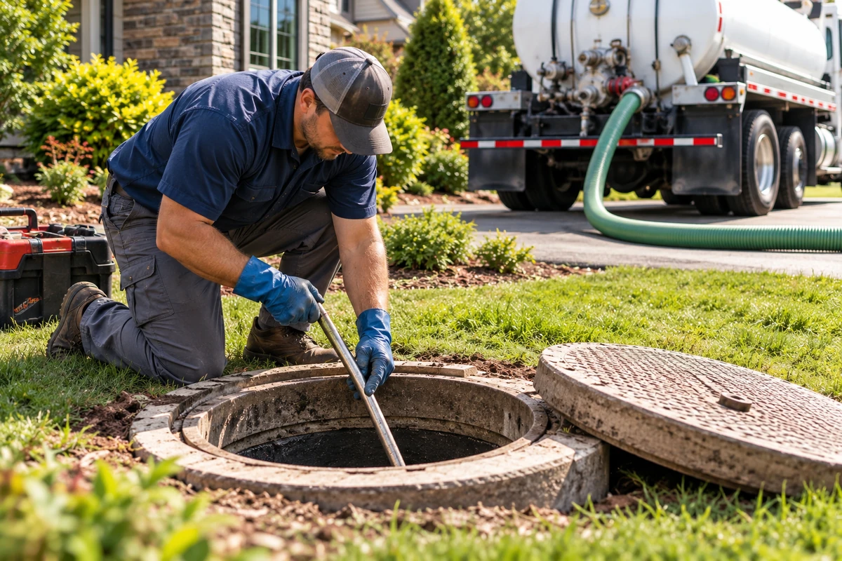 Technician testing aerator, alarm and control components after maintenance in Northern Kentucky